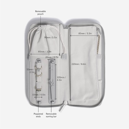 Pudełko podróżne na biżuterię z miejscem na pierścionki Stackers kamienna szarość