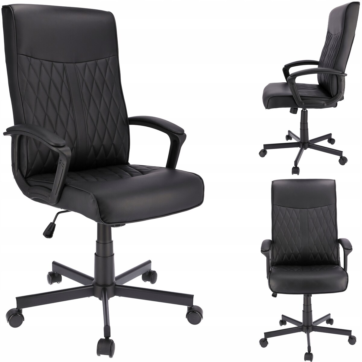 Fotel biurowy COMFORT ekoskóra czarny