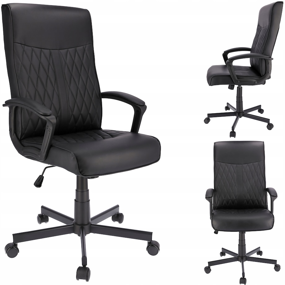 Fotel biurowy COMFORT ekoskóra czarny