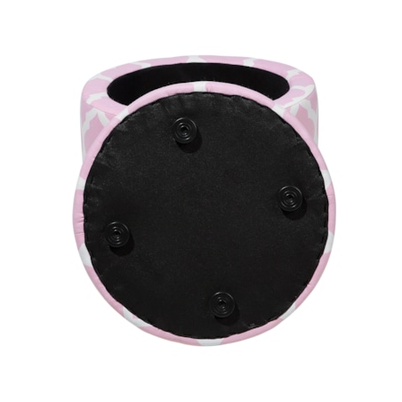 Puf ze schowkiem ⌀ 35 cm różowo-biały TUNICA