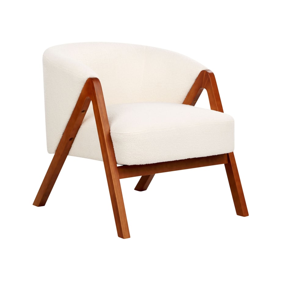 Fotel Boucle Biały SKEI