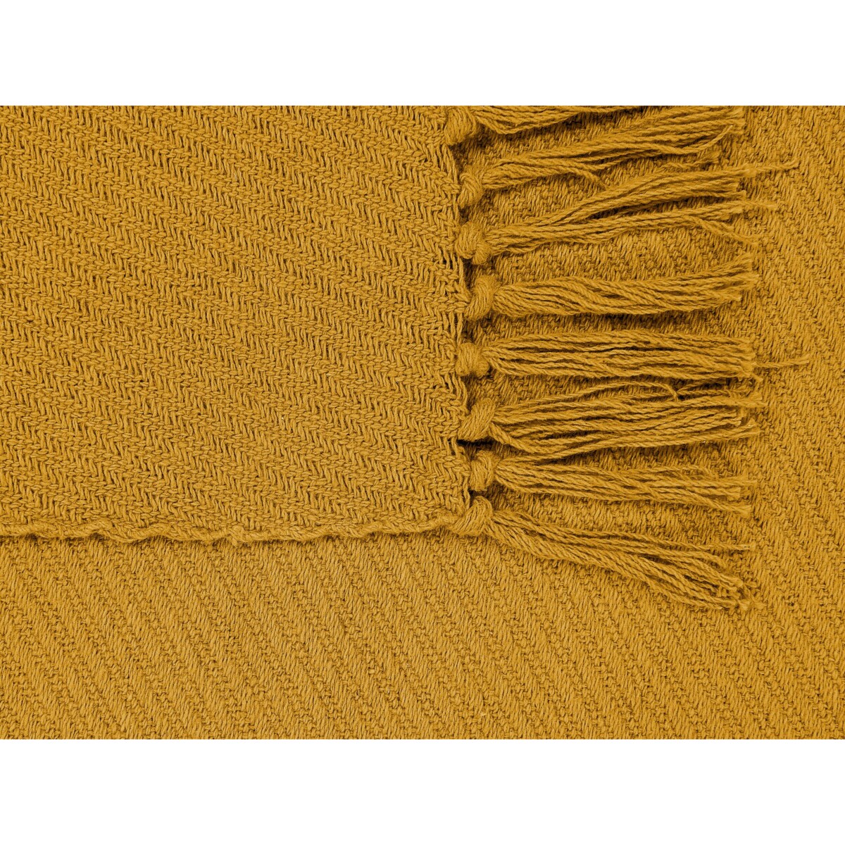 Koc bawełniany 125 x 150 cm musztardowy YARSA