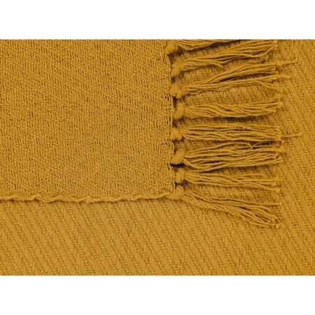 Koc bawełniany 125 x 150 cm musztardowy YARSA