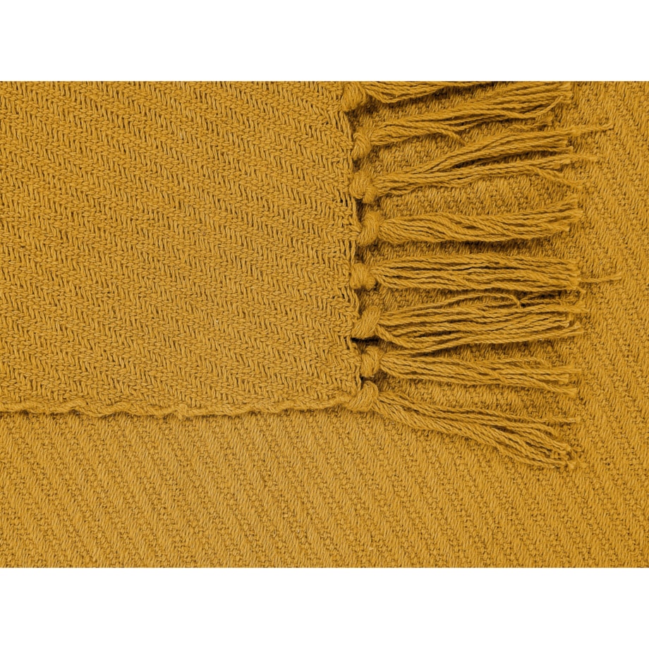Koc bawełniany 125 x 150 cm musztardowy YARSA