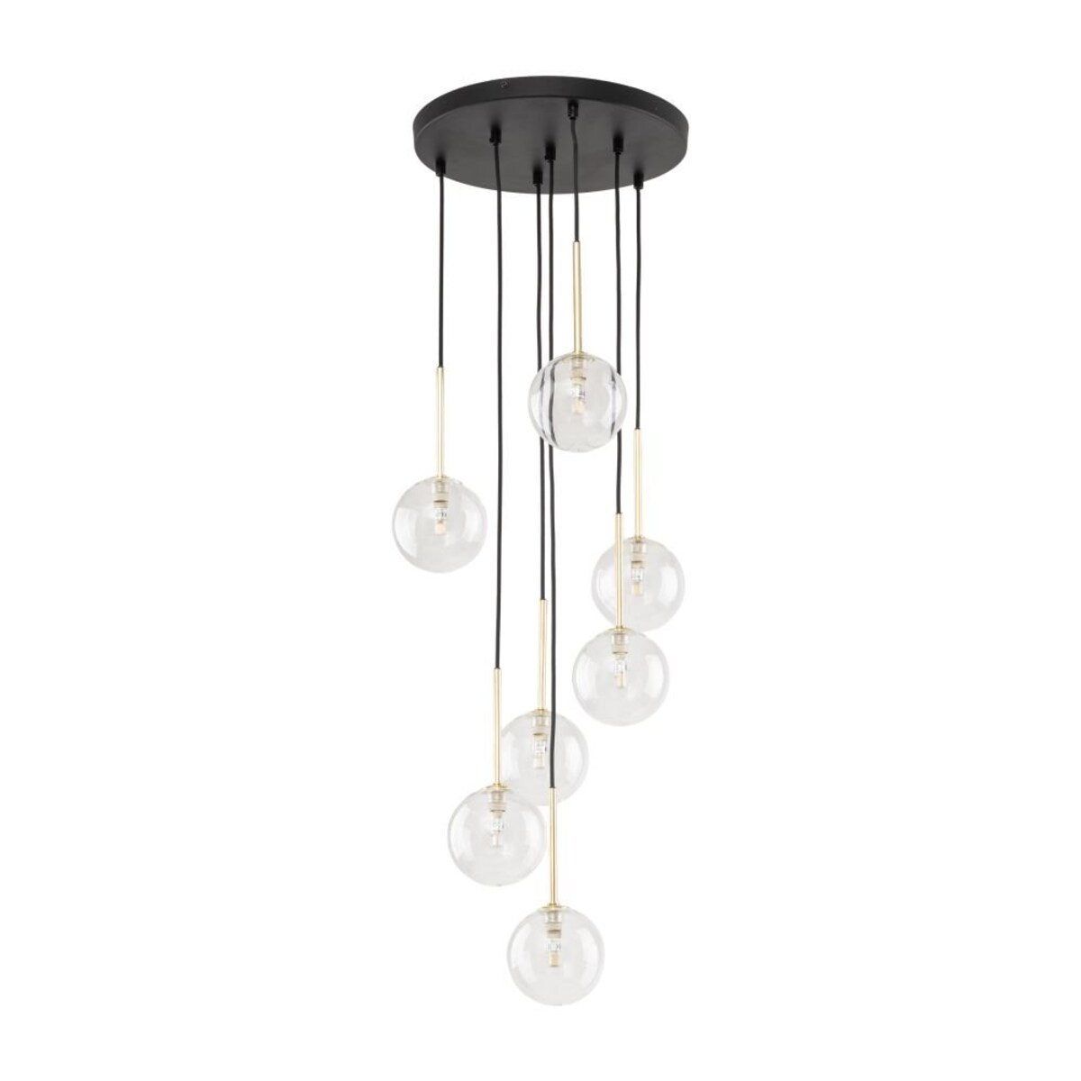 Lampa wisząca TK Lighting NILOS BLACK/GOLD 5362 7xG9 czarno-złota do salonu i jadalni