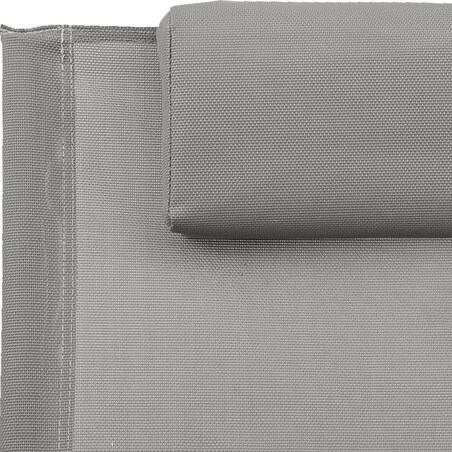 vidaXL Leżak z poduszką, stal i tworzywo textilene, szary