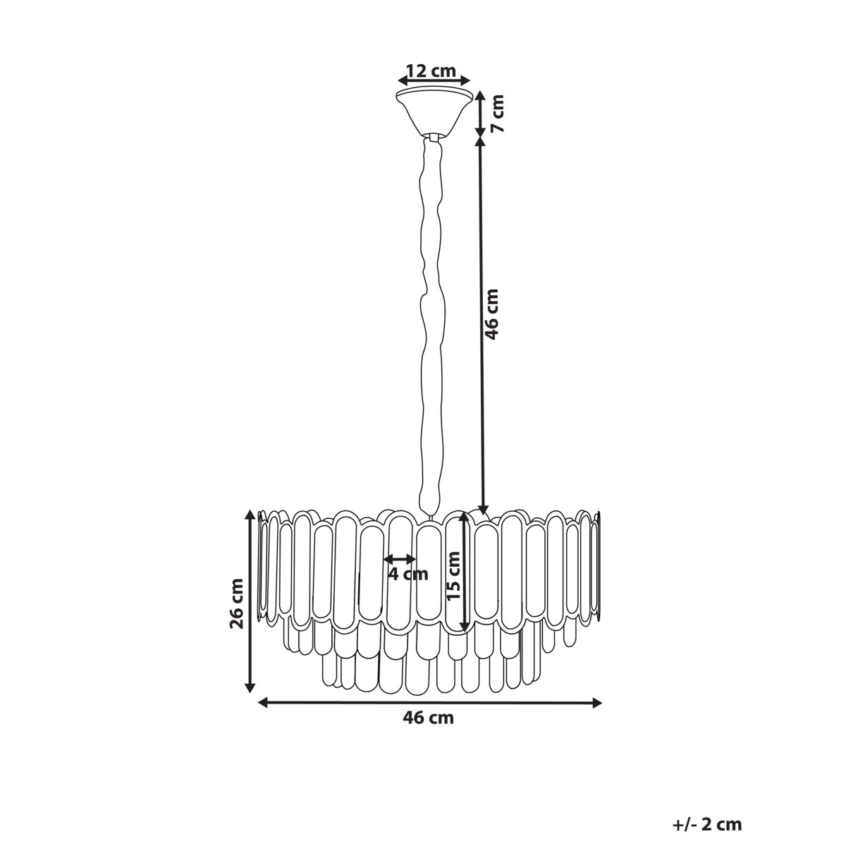 Żyrandol AGUARICO Szkło Mosiężny