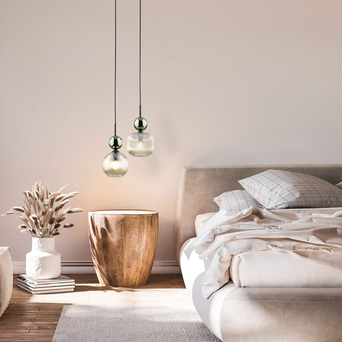 Lampa Wisząca SOPHIA Zielono-Bursztynowa Czarna, E14 LED do 10 W, Regulowana, TK Lighting