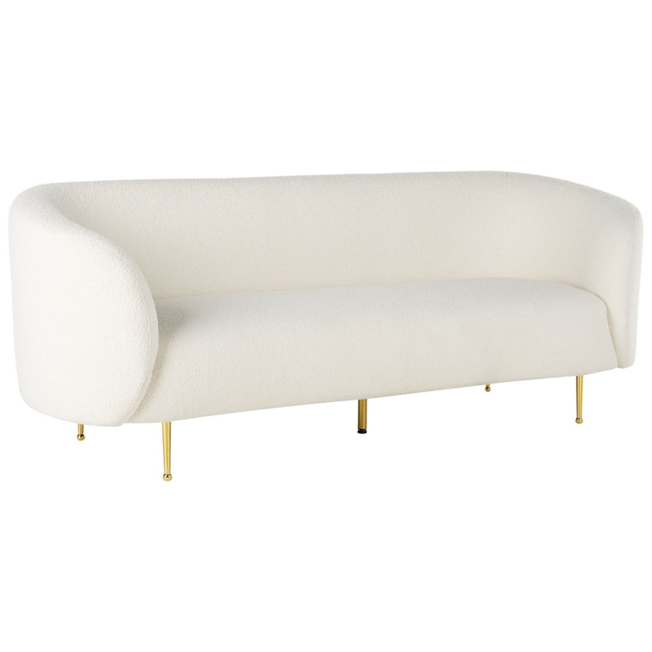 Komplet wypoczynkowy 6-osobowy boucle biały LOEN