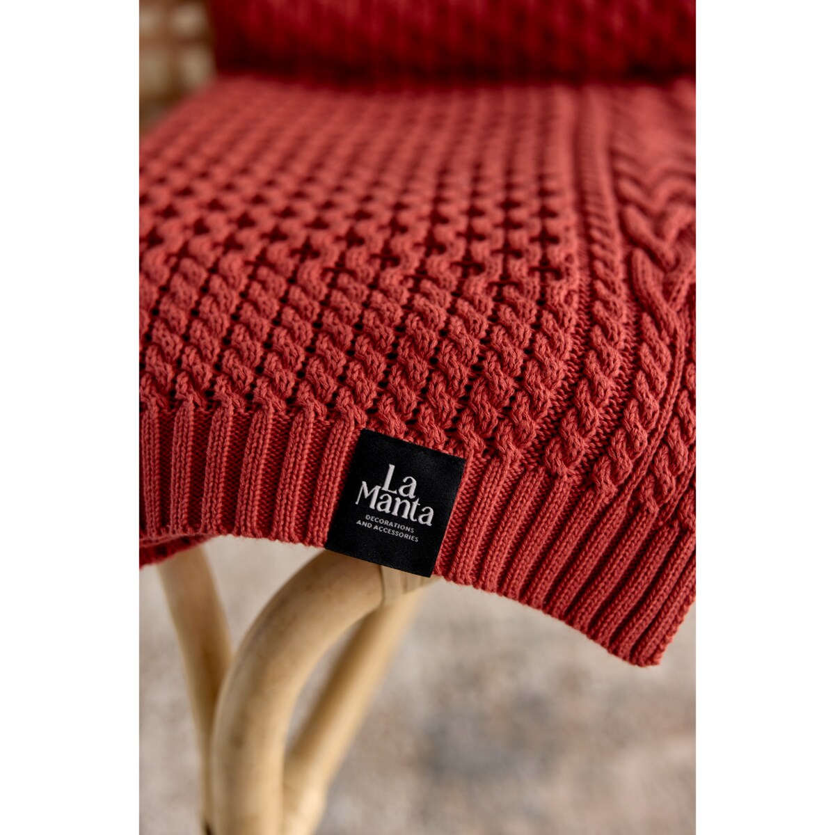 Pled ozdobny ceglasty, 130 x 160 cm, La Manta