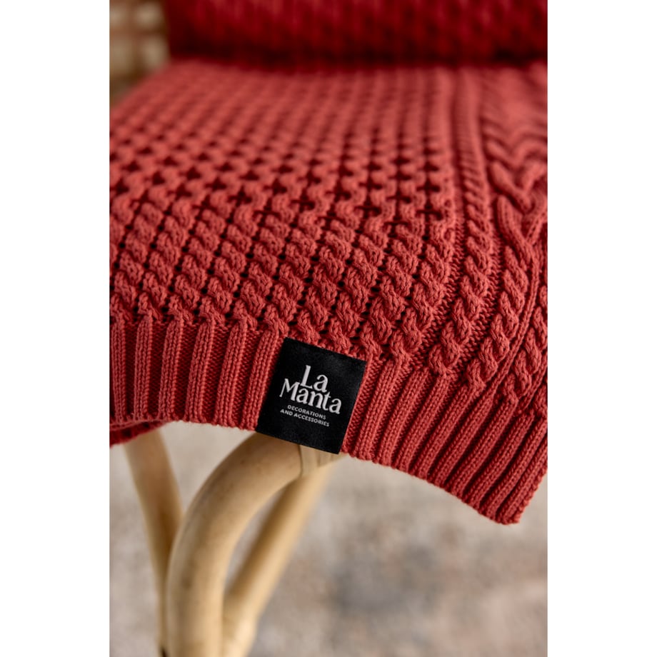 Pled ozdobny ceglasty, 130 x 160 cm, La Manta