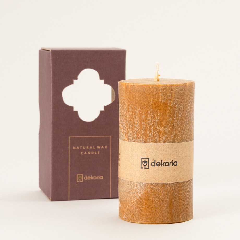 Świeca zapachowa palmowa walec Honey Brown, 6,5x6,5x12 cm