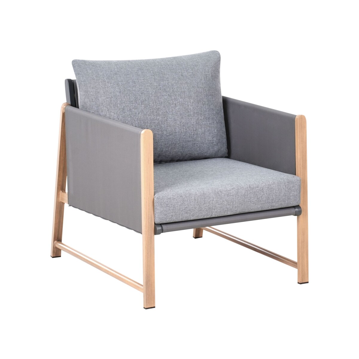 Zestaw ogrodowy ze stolikiem i otomaną dla 5 osób NOLA Metal Szary