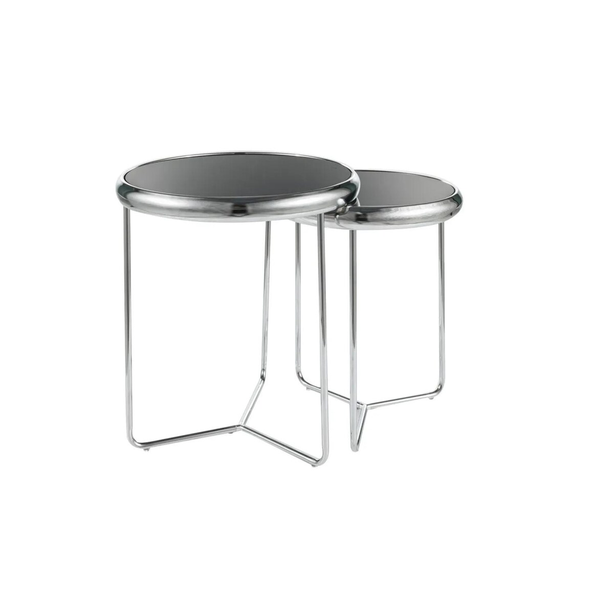 Zestaw 2 ław SCARLET II czarny/chrom