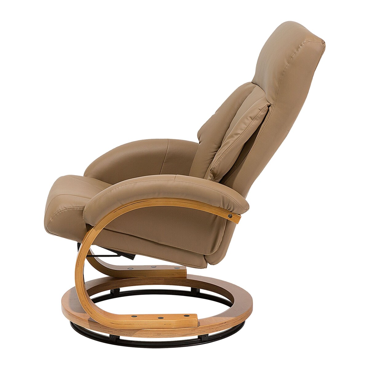 Fotel do masażu podgrzewany z podnóżkiem ekoskóra beżowy FORCE