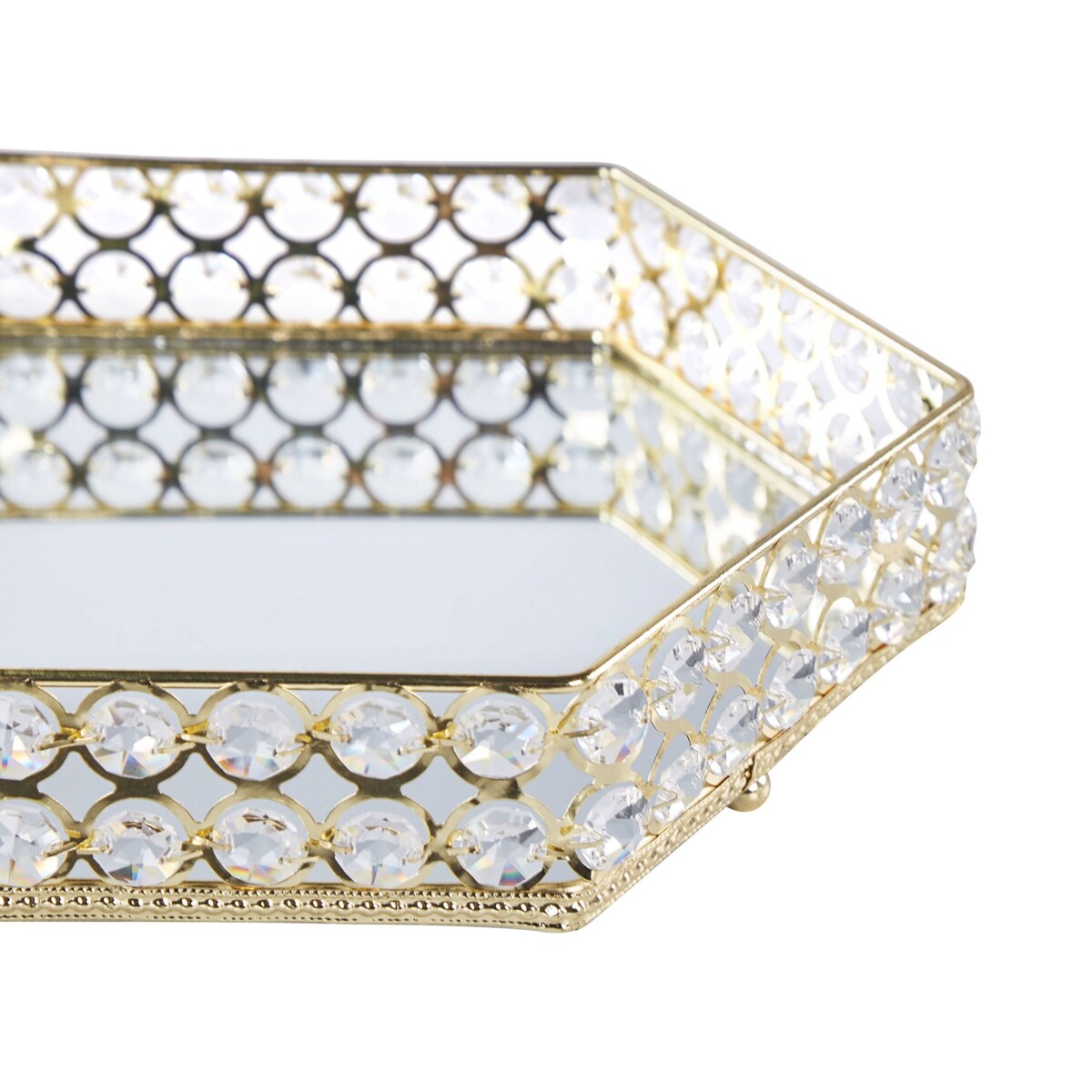 Taca dekoracyjna VATAN Lustrzany Szkło Złoty