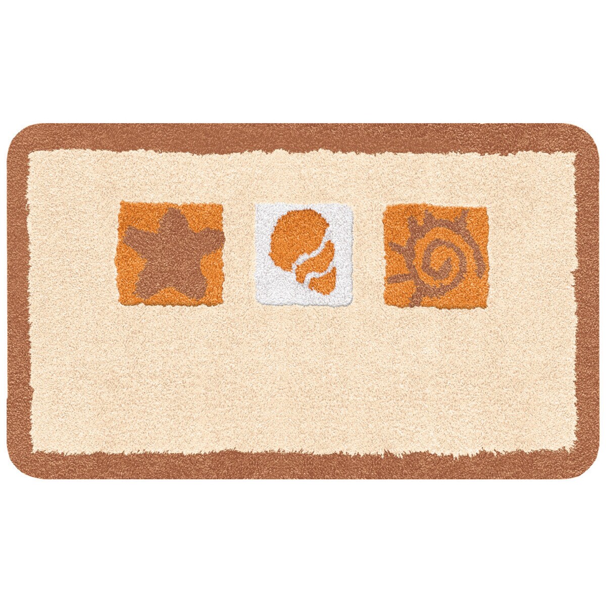 Kleine Wolke Beach Dywanik łazienkowy beż 60x100 cm wysokie runo poliester muszelki