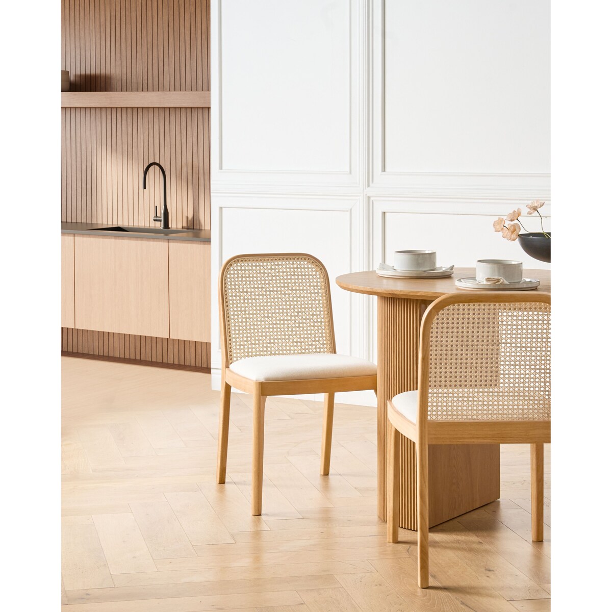 Zestaw 2 krzeseł do jadalni EDINA Jasnobrązowy