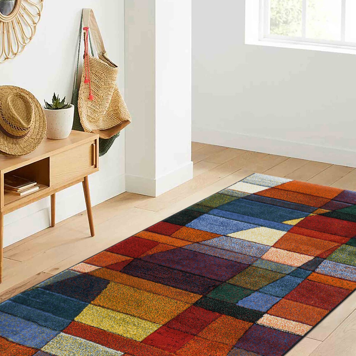 Dywan Zefir 80x150 cm e-floor OEKO-TEX geometryczny wielokolorowy