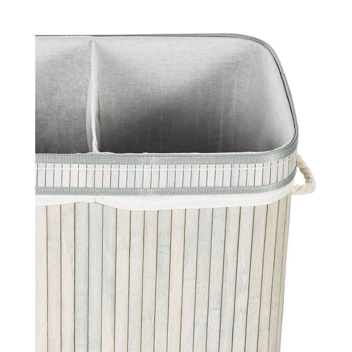 Kosz bambusowy z pokrywką szary KALTHOTA