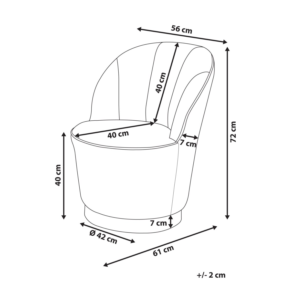 Fotel welurowy beżowy ALBY