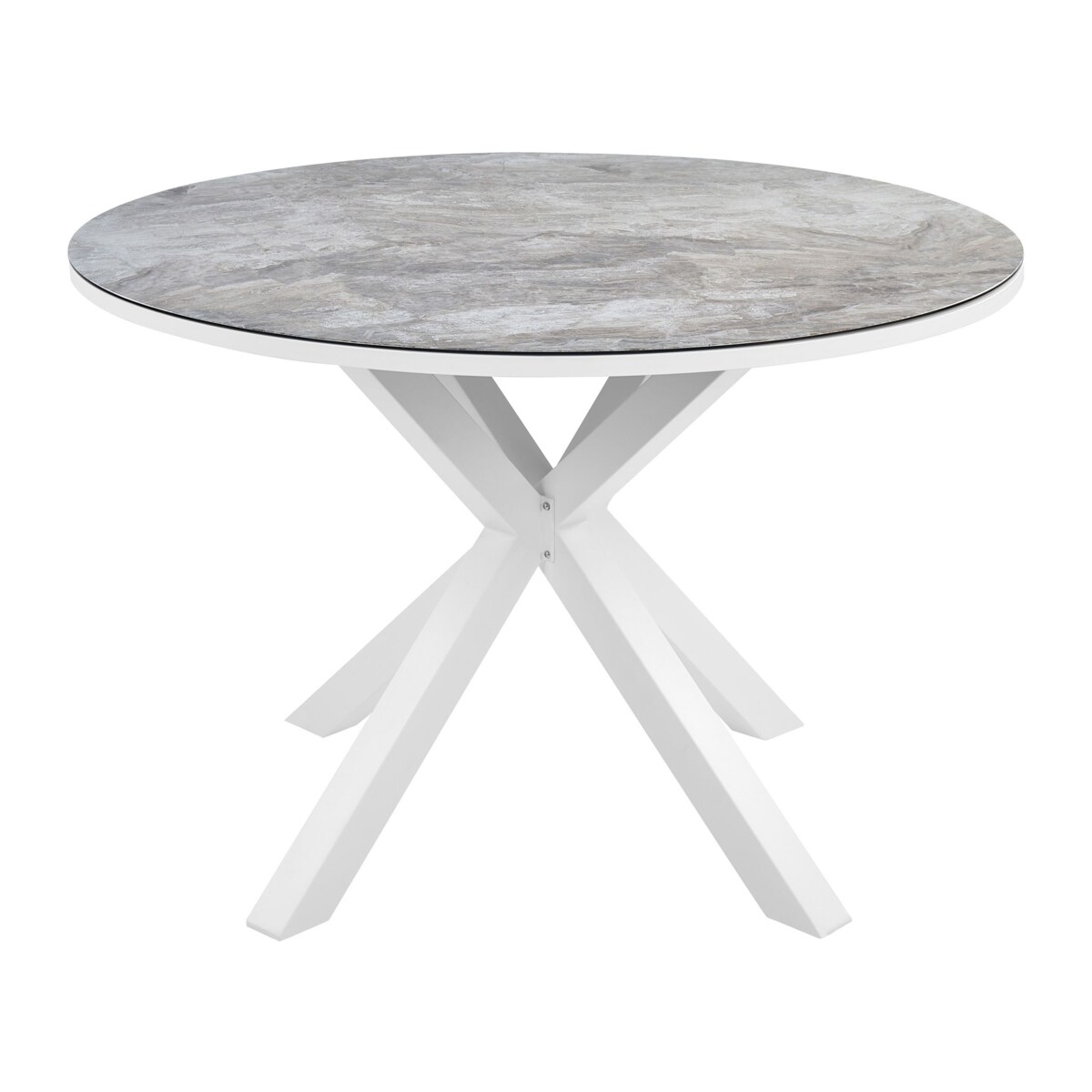 Zestaw ogrodowy dla 4 osób MALETTO/COSOLETO Metal Biały marmur