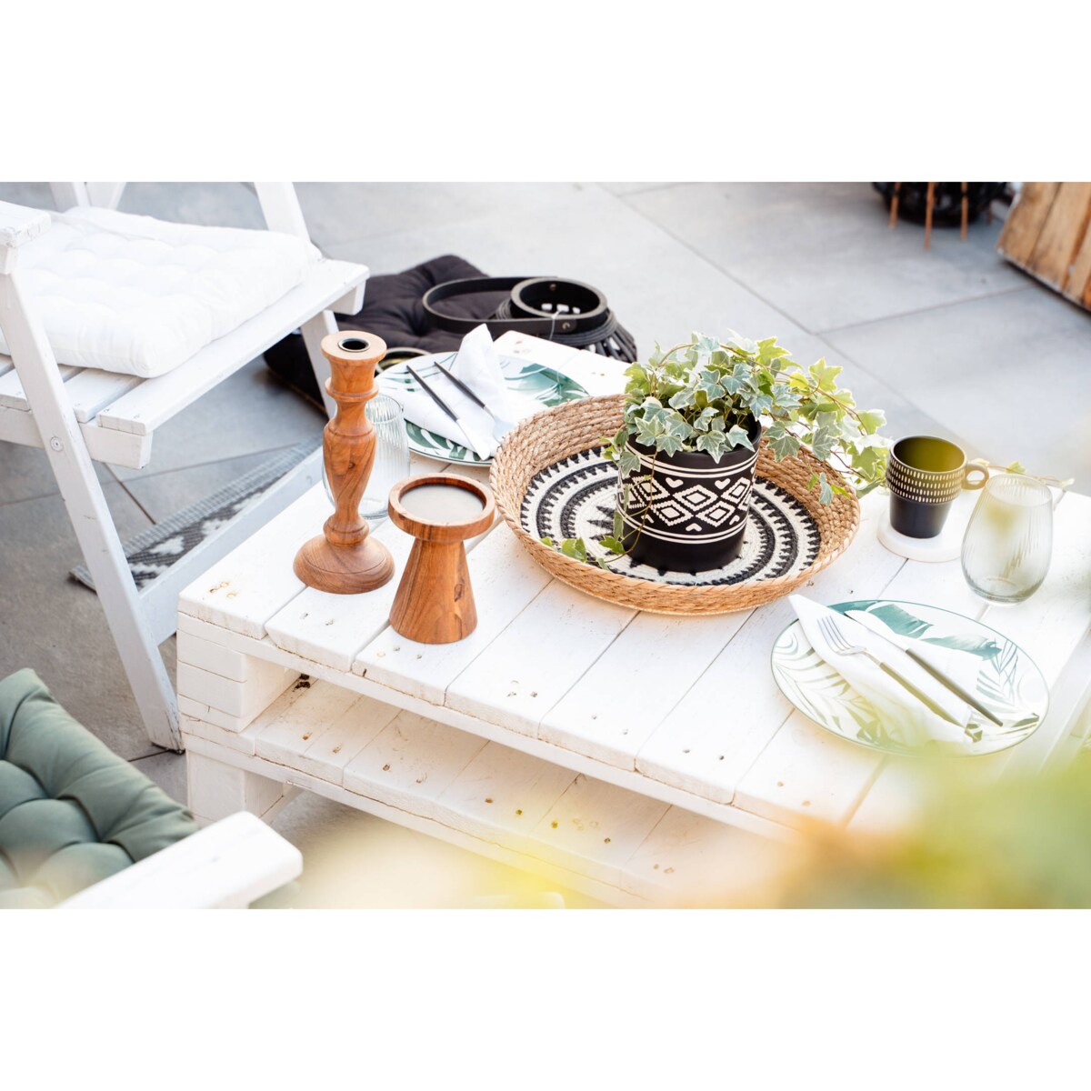 Świecznik drewniany, 13 cm, drewno akacjowe