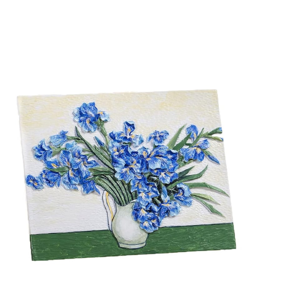 Malowanie 3D - Płaskorzeźba Niebieskie irysy