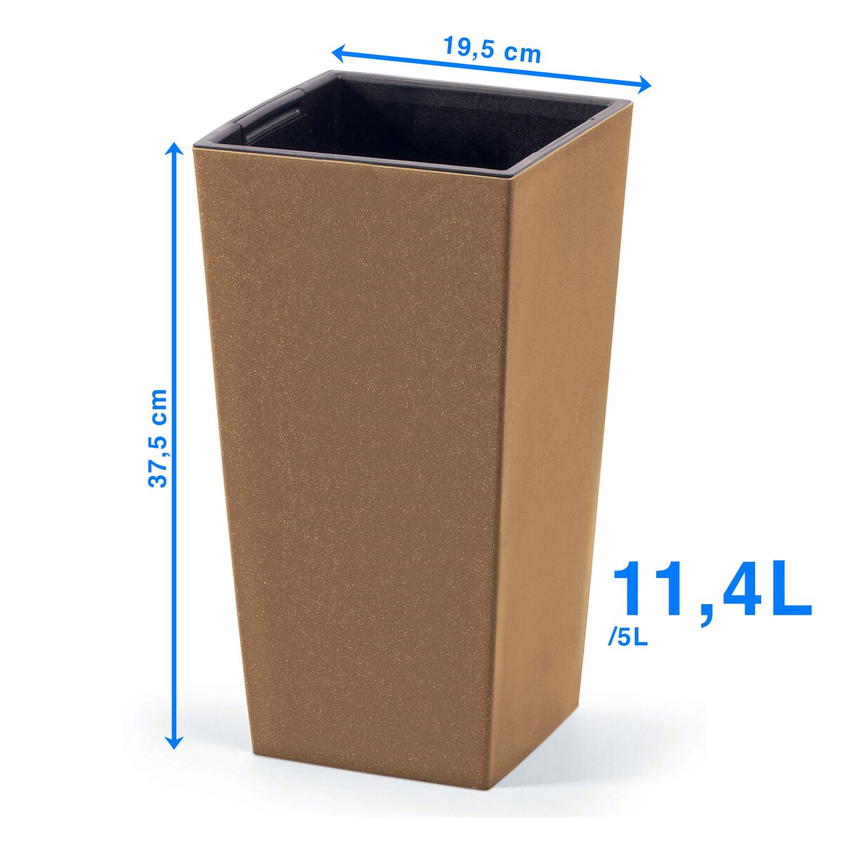 Donica Doniczka Ogrodowa 19,5 Cm Na Taras Do Ogrodu Domu Eco Wood Brązowa