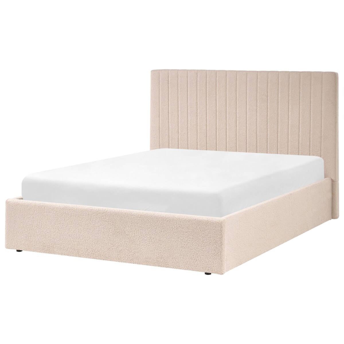 Łóżko z pojemnikiem Boucle VION 140 x 200 cm Beżowy