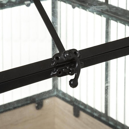 Mini szklarnia domowa, na drewnianej podstawie