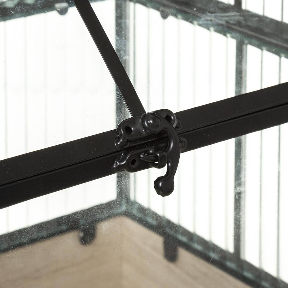 Mini szklarnia domowa, na drewnianej podstawie