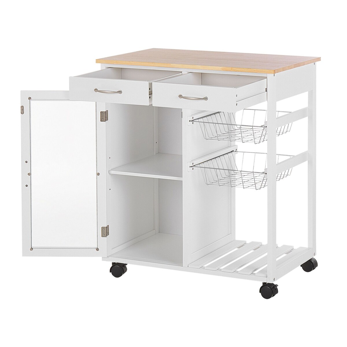 Wózek kuchenny 2 szuflady biały BOVES