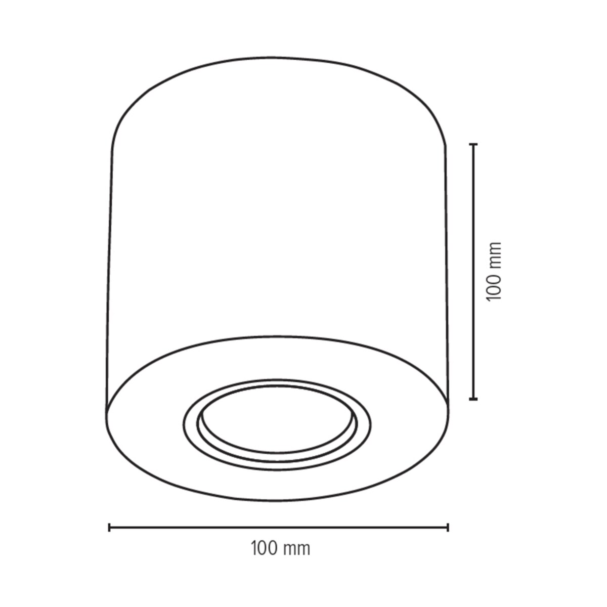 Lampa Sufitowa BRITOP Lighting Round 1xGU10 Max.6W Biały Beton, Polski Producent, 1 szt.