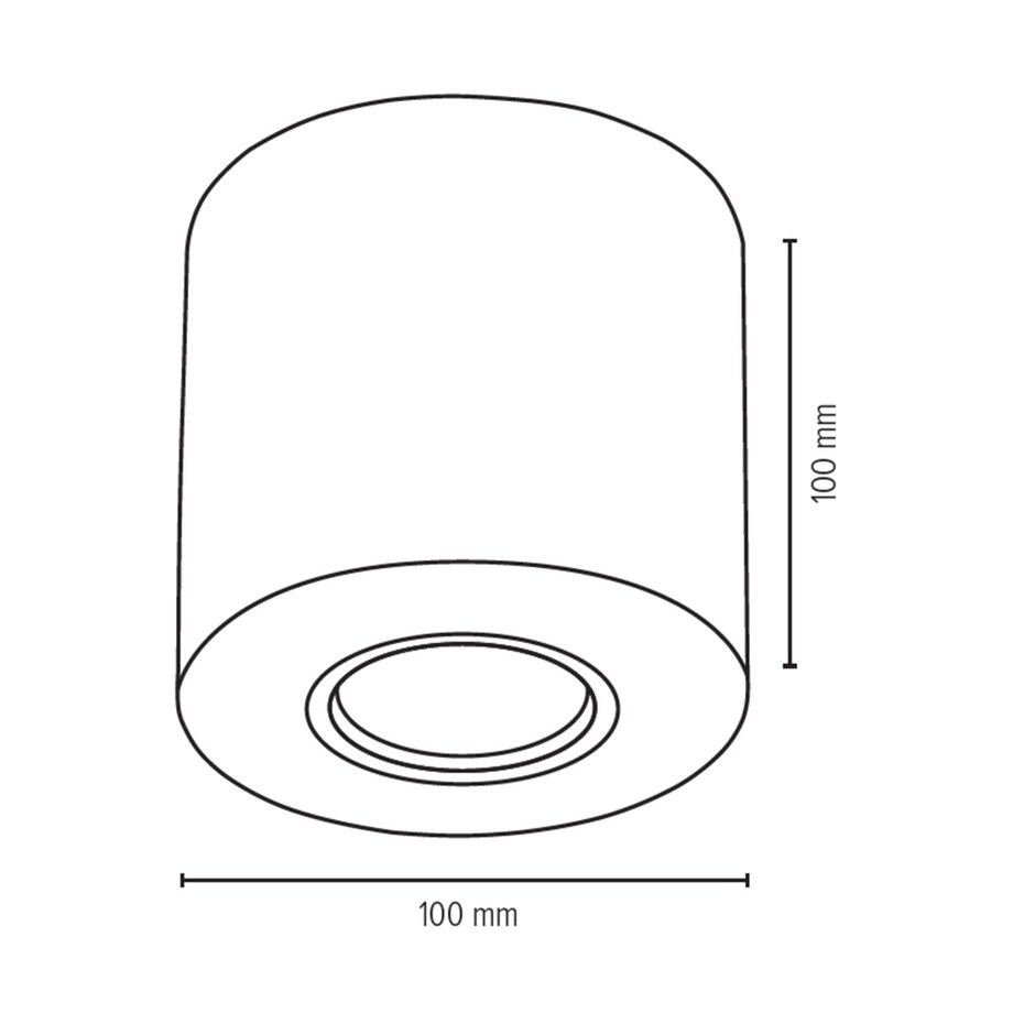 Lampa Sufitowa BRITOP Lighting Round 1xGU10 Max.6W Biały Beton, Polski Producent, 1 szt.