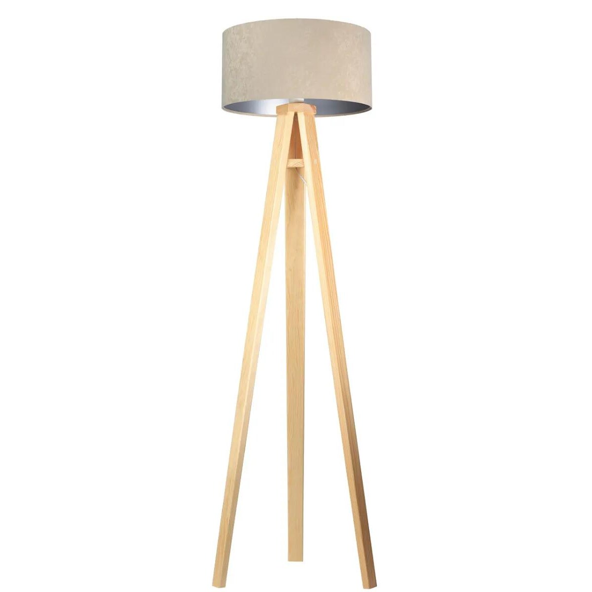 Lampa stojąca HOME 40 beżowa/srebrna/sosna