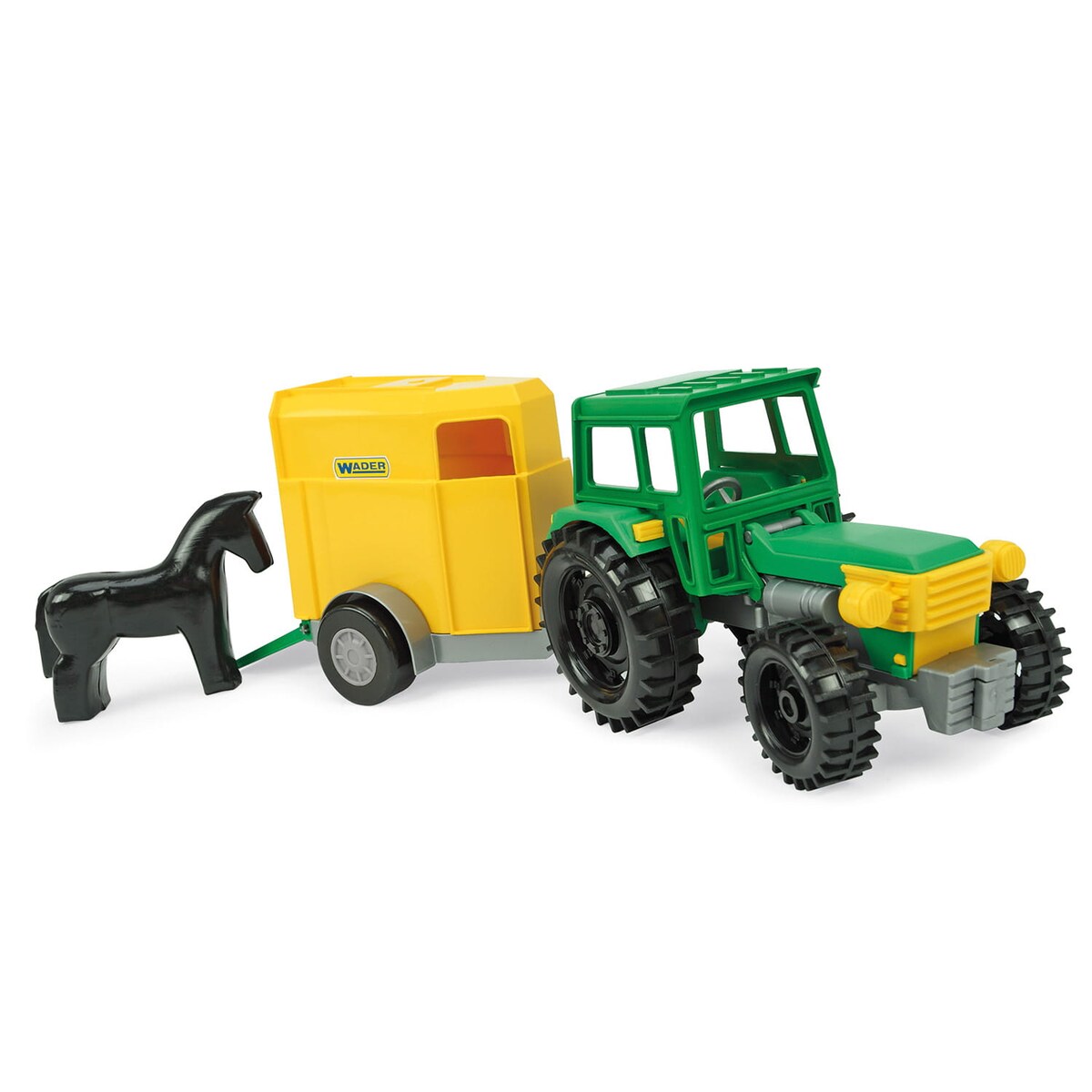 Farmer traktor z przyczepą na konia w kartonie