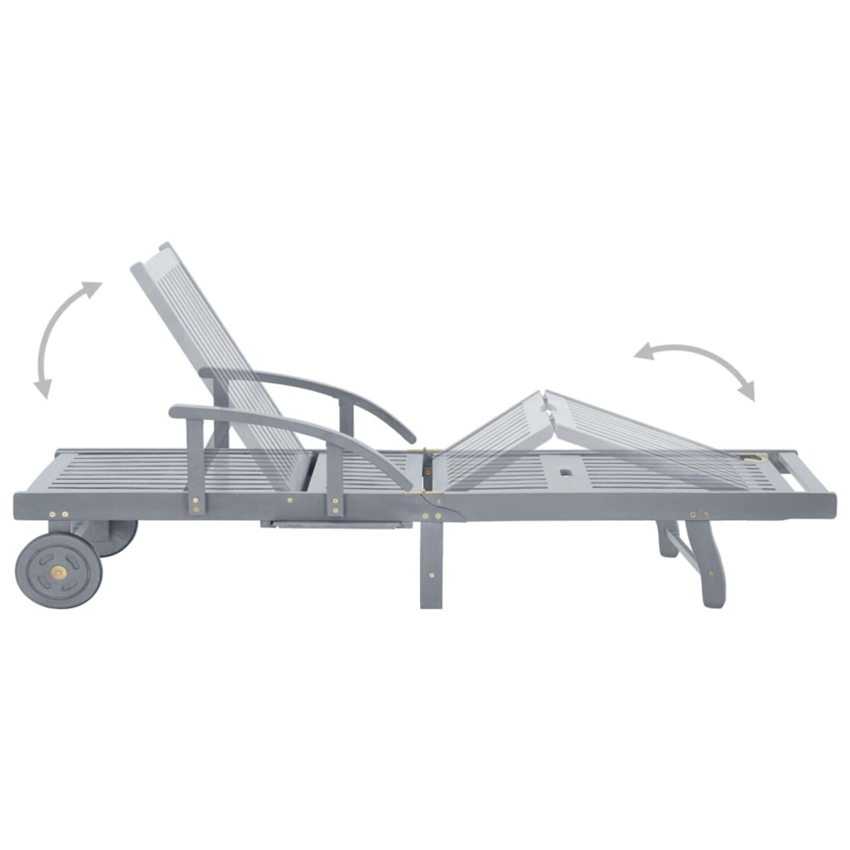 vidaXL Ogrodowy leżak z poduszką, lite drewno akacjowe