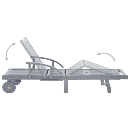 vidaXL Ogrodowy leżak z poduszką, lite drewno akacjowe