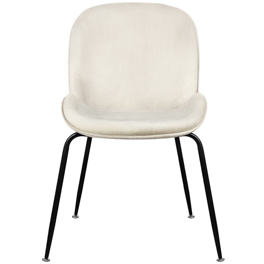 Krzesło tapicerowane welurowe do salonu jadalni beżowe