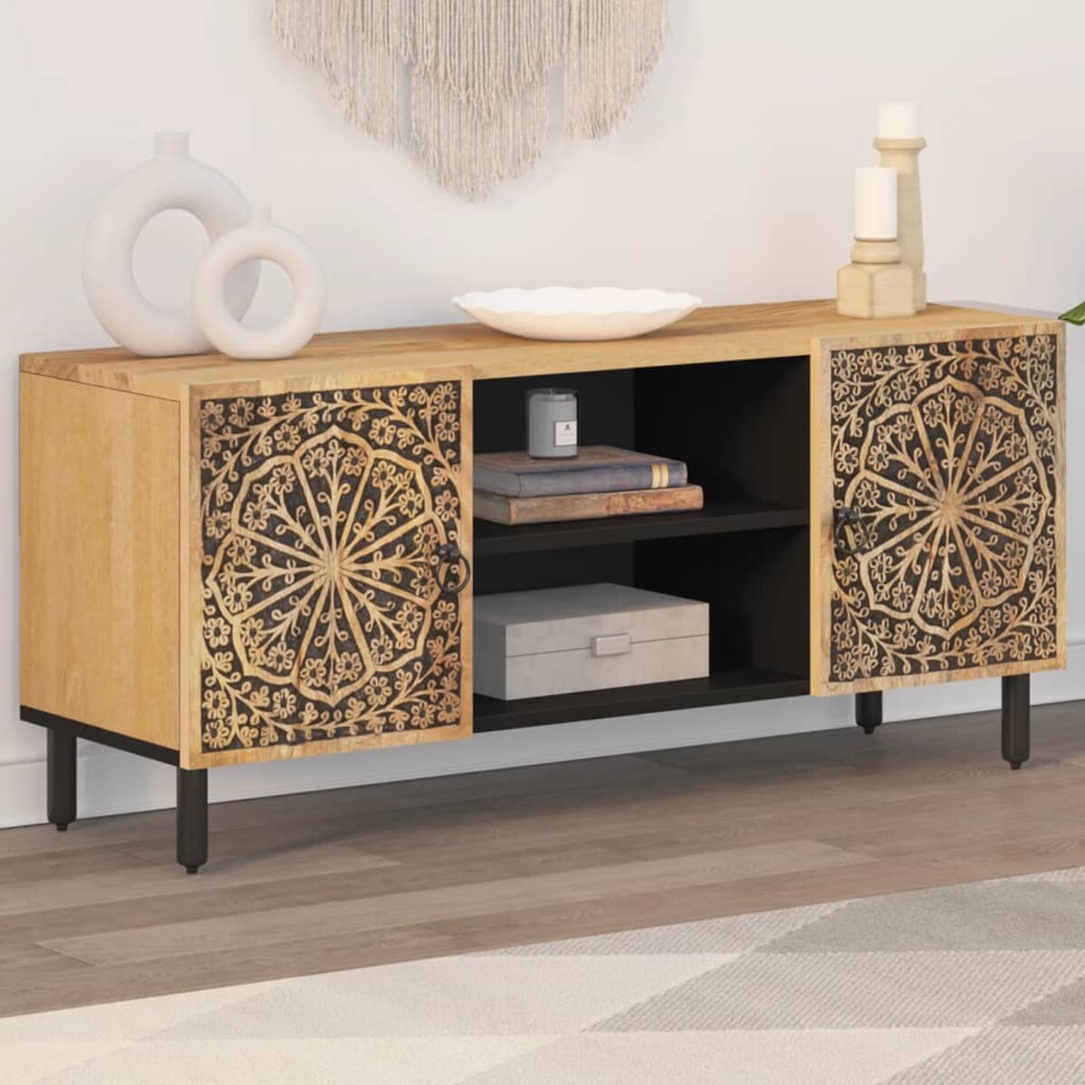 vidaXL Szafka pod telewizor, 105x33x46 cm, lite drewno mango