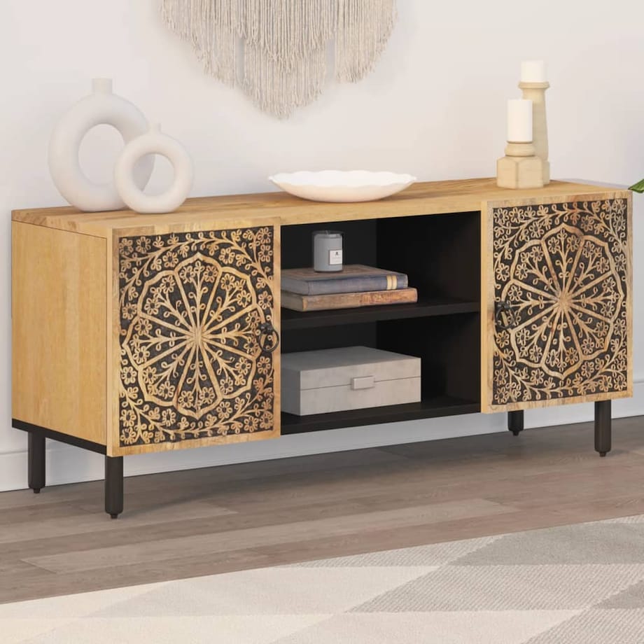vidaXL Szafka pod telewizor, 105x33x46 cm, lite drewno mango