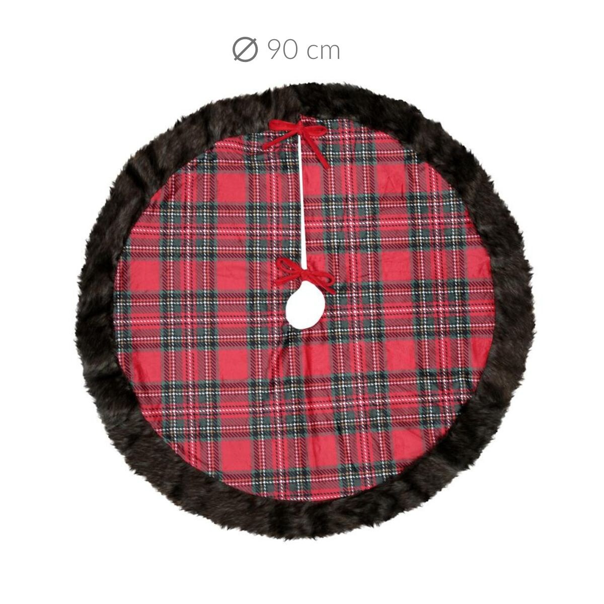 Dywan choinkowy KLAUS, z futrzanym wykończeniem, Ø 90 cm