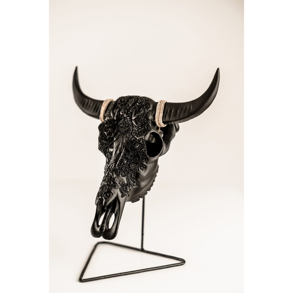 DEKORACJA GŁOWA BYKA CZARNA M