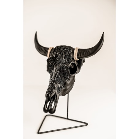 DEKORACJA GŁOWA BYKA CZARNA M