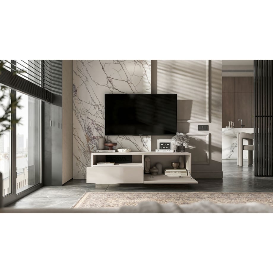 Szafka RTV Komoda Loft Kaszmir Mat stojąca / wisząca szuflada 120 cm