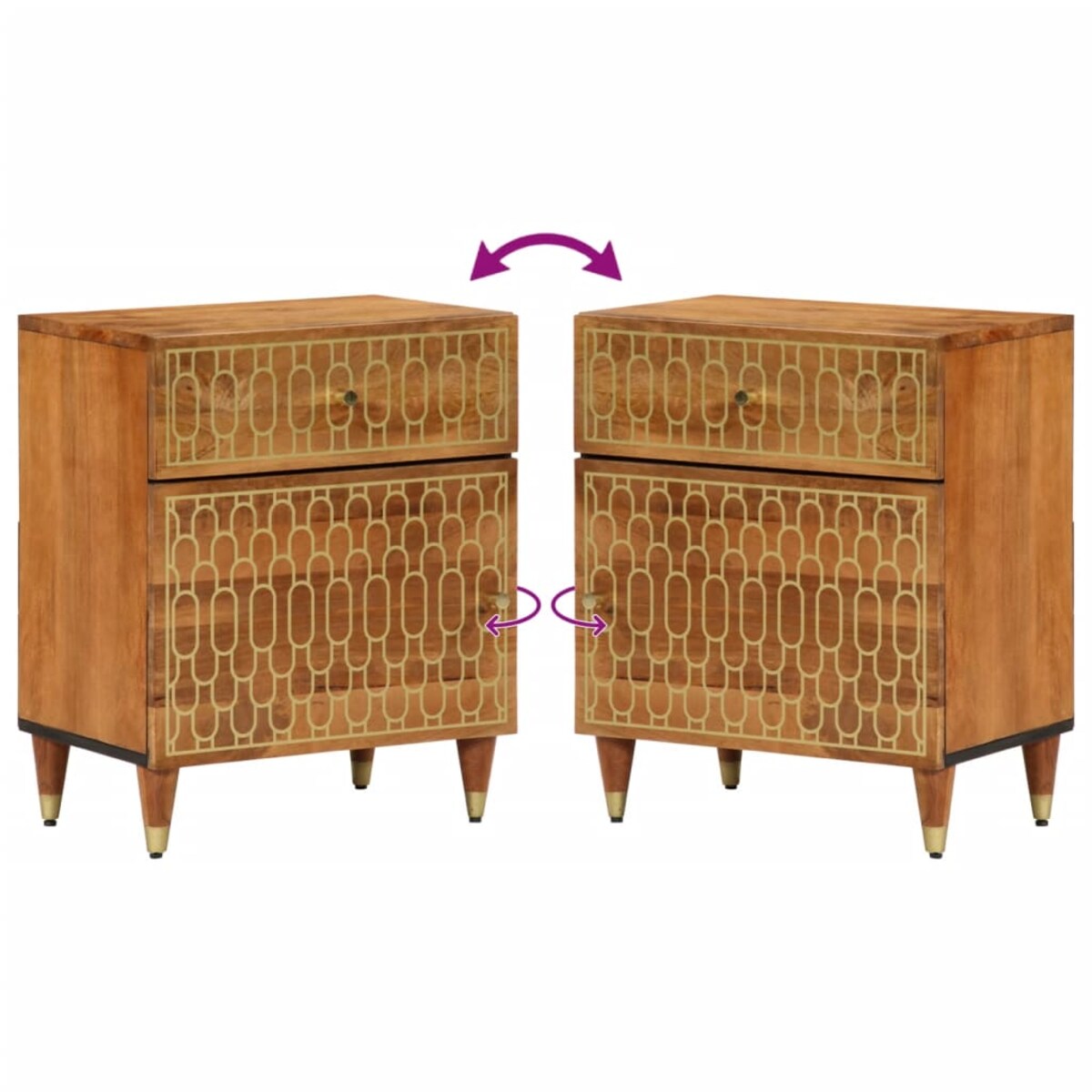 vidaXL Szafka nocna, 50x33x60 cm, lite drewno mango