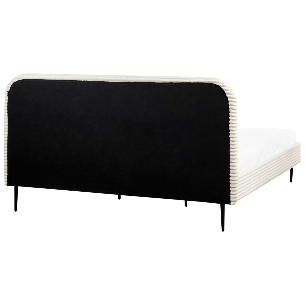 Łóżko Sztruks FLAYAT 180 x 200 cm Złamana biel