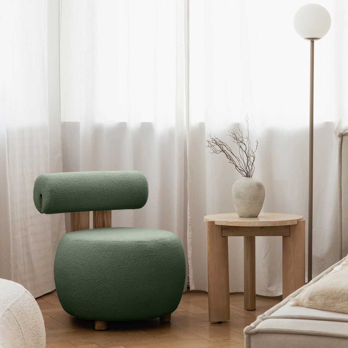 Fotel tapicerowany HANNI - II ciemnozielony 70x63x71 cm