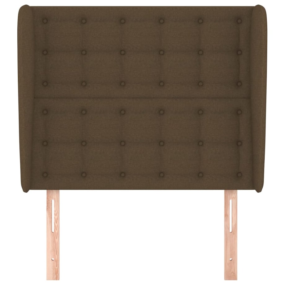 vidaXL Zagłówek uszak, ciemnobrązowy, 103x23x118/128 cm, tkanina